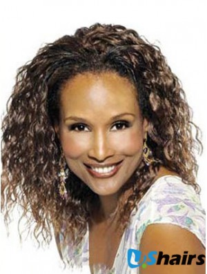 Black Shoulder Length Curly Without Bangs Full Lace 14 inch Beverly Johnson Wigs