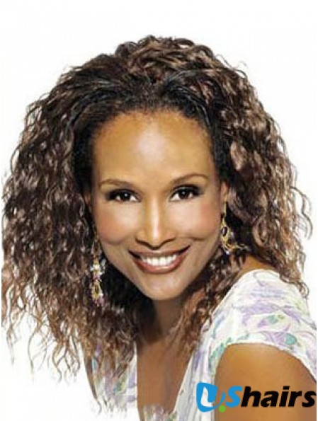 Black Shoulder Length Curly Without Bangs Full Lace 14 inch Beverly Johnson Wigs