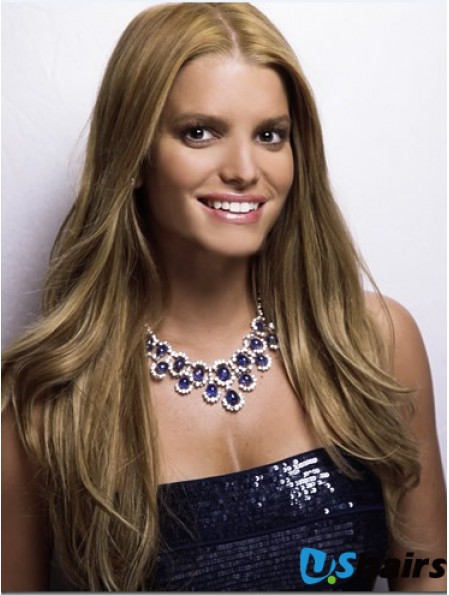 22 inch Great Brown Long Straight Without Bangs Jessica Simpson Wigs