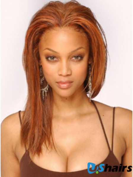 Auburn Straight Without Bangs Lace Front 16 inch Comfortable Tyra Banks Wigs