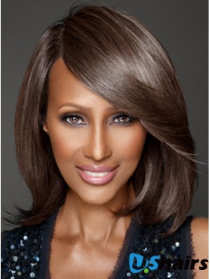 Shoulder Length Straight Lace Front Brown 12 inch Sassy Iman Wigs