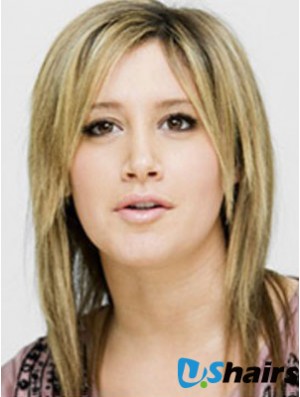 Modern Blonde Shoulder Length Straight 14 inch Layered Ashley Tisdale Wigs