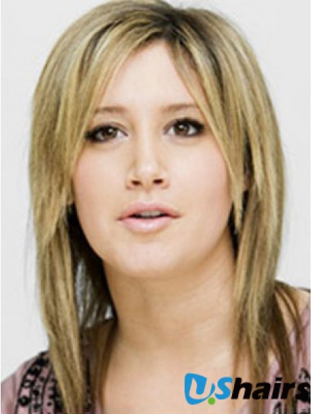 Modern Blonde Shoulder Length Straight 14 inch Layered Ashley Tisdale Wigs