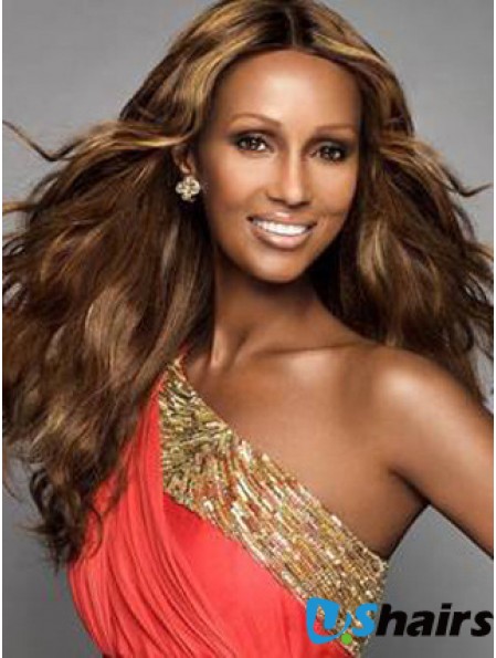 Long Wavy Lace Front Brown 22 inch Fashion Iman Wigs