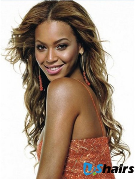 Brown Long Wavy Without Bangs Lace Front 22 inch  Wigs