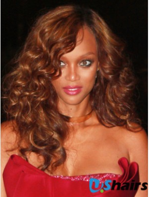 Auburn Curly Without Bangs Lace Front 18 inch Great Tyra Banks Wigs