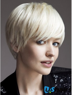 Monofilament Grey Short Straight 8 inch Soft Fashion Wigs