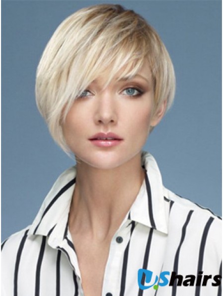 Capless Boycuts Short Straight 10 inch Platinum Blonde Sassy Fashion Wigs