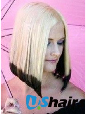 14 inch Ombre/2 Tone Chin Length Bobs Straight Good Lace Wigs