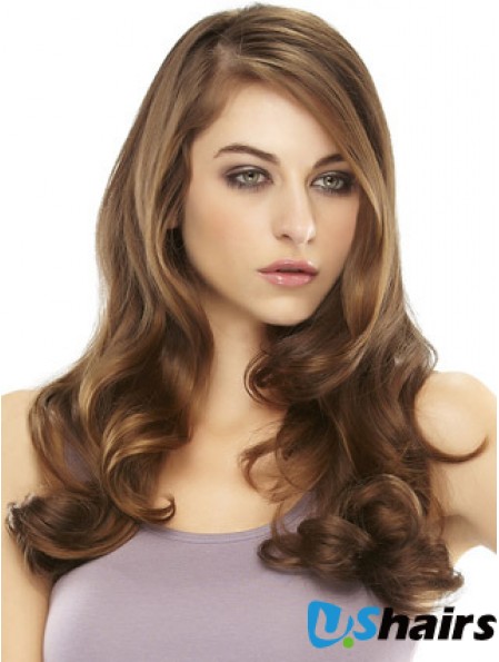 Long Wavy Auburn Sassy Remy Human Hair Half Wigs