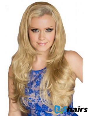 Long Wavy Blonde Exquisite Synthetic Half Wigs