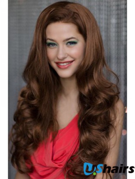 Long Wavy Auburn Soft Synthetic Half Wigs