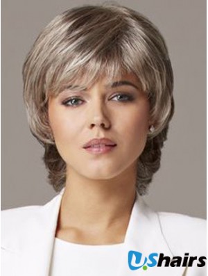 Wavy 10 Inch Synthetic Grey Wigs