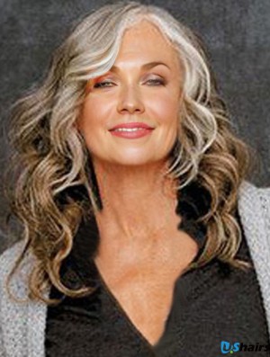 Wavy Full Lace 18 inch Cheapest Long Grey Wigs