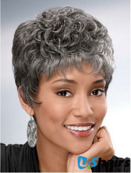 Synthetic Short Curly Capless Elderly Lady Wigs