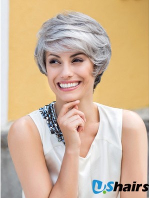 Wavy Lace Front 8 inch Top Short Grey Wigs