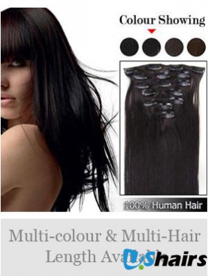 Cheap Brown Straight Remy Human Hair Clip In Hair Extensions