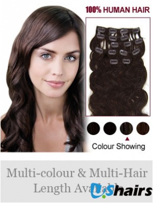 Best Brown Wavy Remy Human Hair Clip In Hair Extensions