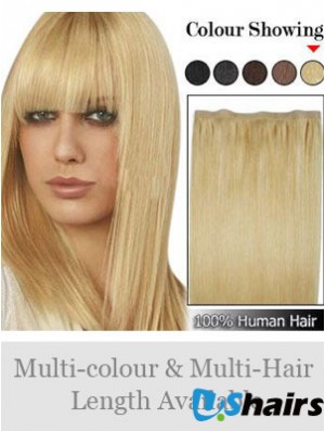 Straight Remy Human Hair Blonde Suitable Weft Extensions