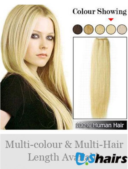 Straight Remy Human Hair Blonde Great Weft Extensions