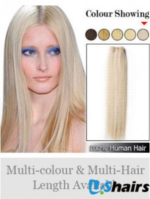 Straight Remy Human Hair Blonde Exquisite Weft Extensions