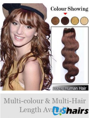 Wavy Remy Human Hair Auburn Cheap Weft Extensions