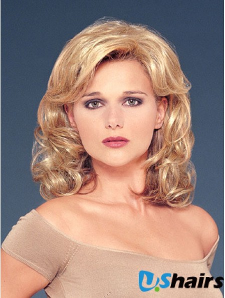 Hair Falls With Sunthetic Blonde Color Wavy Style