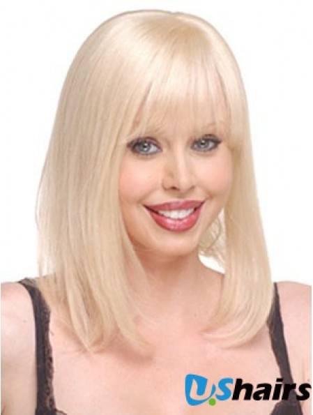 Cheap Straight Blonde Long Human Hair Hairpieces