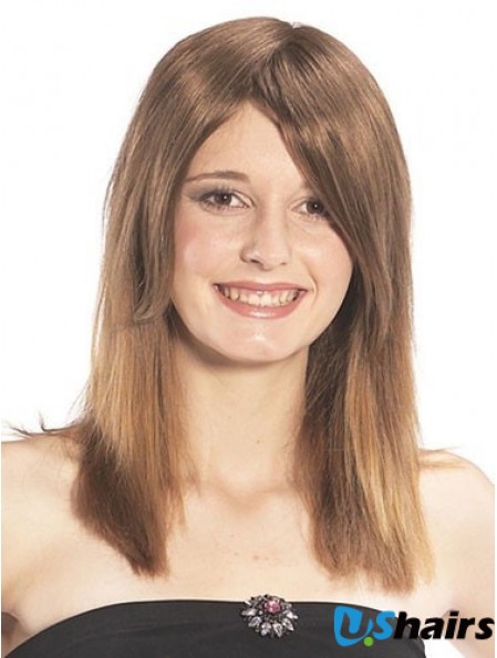 Sassy Straight Brown Long Human Hair Hairpieces