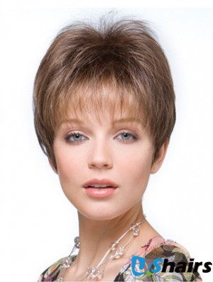 Falls Hairpieces Straight Style Brown Color Cropped Length