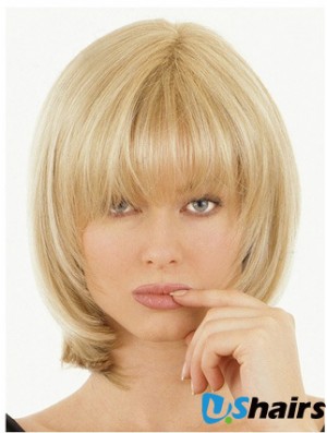 Half Wigs With Remy Straight Style Blonde Color