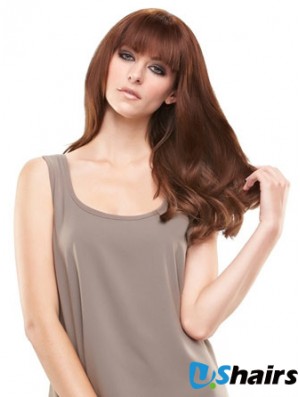 Modern Auburn Straight Remy Human Hair Clip In Hairpieces