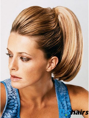 Ponytail Extensions Straight Style With Synthetic Brown Color